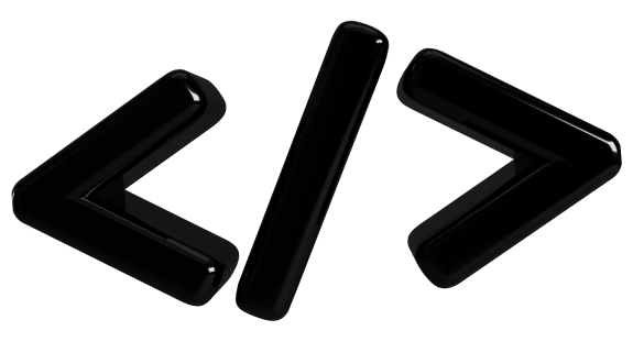 Schwarze spitze Klammern, die HTML-Code-Symbole darstellen