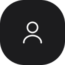 Symbol einer Person auf dunkelgrauem, abgerundetem quadratischem Hintergrund